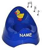 Töpfchen / Nachttopf – mit Musik / Sound – groß – mit großer Lehne + Spritzschutz – blau Ente – Babytöpfchen / Kindertopf / Lerntöpfchen – Toilettentrainer Klositz WC Sitz Toilettensitz Babytopf Rückenlehne – für Kinder Mädchen Jungen - 3