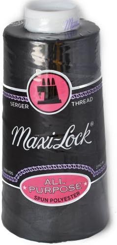 Maxi-Lock Black Serger Thread, 3000 Yard Cone