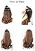 FESHFEN 24" Long Straight Ombre Two Tone Synthetic Hair Extensions Clip in on Hairpieces 5 Clips One Piece 3/4 Full Head Cosplay Party-Black