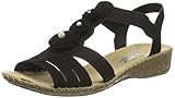 Flexible Laufsohle Rieker Damen 61695-00 Geschlossene Sandalen, Schwarz (Schwarz 00), 39 EU
