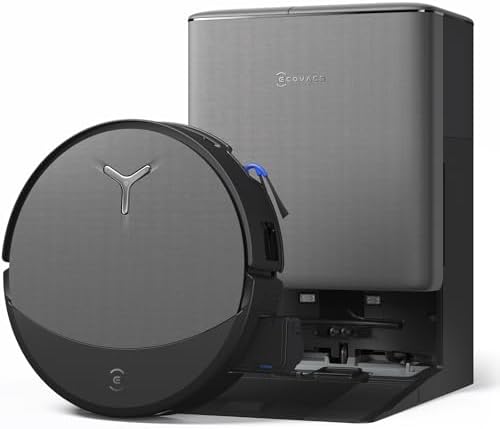 ECOVACS DEEBOT T90 PRO OMNI Robot aspirapolvere lavapavimenti, 30.000 Pa, ricarica PowerBoost, OZMO ROLLER 3.0 con TruEdge 3.0, erogazione automatica della soluzione detergente, AGENTE YIKO AI, nero