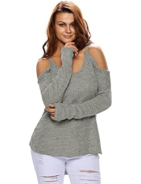 Nuovo da donna Loose Fitting grigio freddo spalla jumper top maglione abbigliamento casual taglia M UK 10–12...