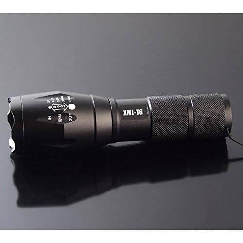 Moobom Taschenlampe, 2000 Lumen, 5 Modi, mit Zoom, 878-T6 LED-Taschenlampe, verstellbarer Fokus (18650/26650/AAA-Batterien) (Taschenlampe) - 9