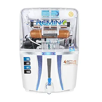 Remino Fully Automatic with Active Copper + RO + UV + UF + TDS Controller/Adjuster RO Water Purifier-12 Liter Storage for Home