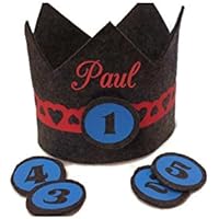 Geburtstagskrone aus Filz Rot/Blau