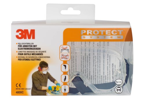3M 4800C Vollsichtbrille, 1 Stück, klar - 2