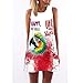 Produktbild NGMZ Mode Strandkleid Roter Papagei Print Siamesisches Kleid Boho Retro Sexy Sleeveless Eine Linie Sommer, XX-Large