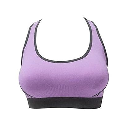 Kolylong E Sous Vetement Femme Sexy, Kolylong® Femmes Soutien-Gorge Rembourré Haut Athletic Vest Gym Fitness Sport Yoga Stretch (M, Violet)