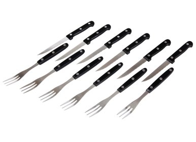 Steakbesteck Set 12tlg. Pizzabesteck 6Personen Grillbesteck Messer Gabel Besteck