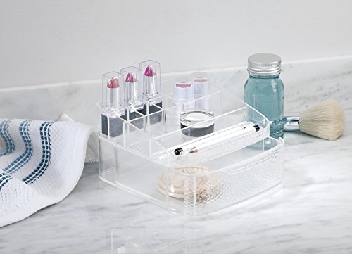 mDesign Kosmetik Organizer – die Aufbewahrungsbox mit Schublade und Ablagefläche, ideal auch als Lippenstift Halter – 10 Fächer - 2