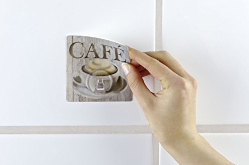 WENKO 4369300100 Static-Loc Wandhaken Uno Café – Befestigen ohne bohren, Kunststoff, Mehrfarbig - 8