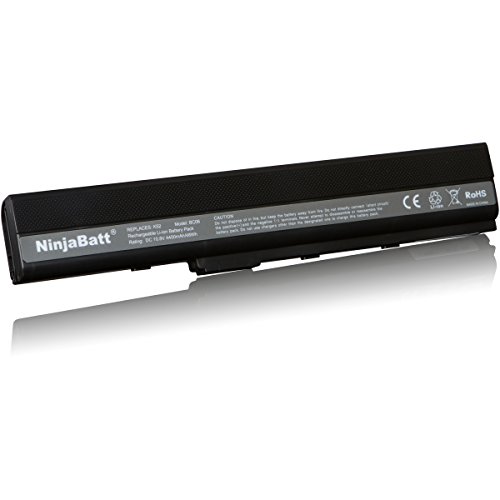 NinjaBatt New Laptop-Akku für Asus A32-K52 A42 K52J K52N K42J K42JC A52F A42-K52 X52F K52 A41-B53 K42F A41-K52 K52F A62 X42 X52J A52J A42J K52JC – High Performance [6 Zellen/4400mAh/48wh] - 2