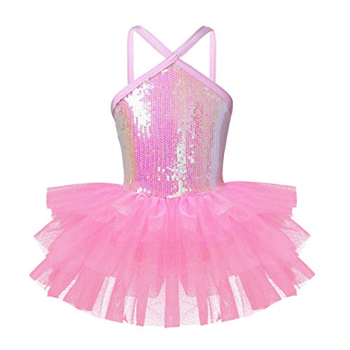 Freebily Kids Girls Sequins Ballet Dance Tutu Dress Gymnastic Leotard Skirt Fancy Fairy Costumes