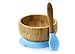Baby Suction Bowls and Matching Spoon Set, Suction Stay Put Feeding Bowl, Natural Bamboo