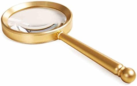 DFHHG® Handheld Magnifying Glass, Metal Glass Lenses 185 * 70mm easy to carry
