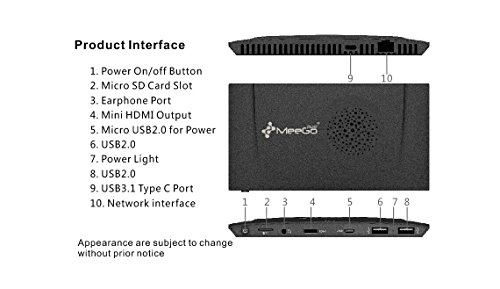 MeeGOPad T09 4GB RAM Type-C Mini PC Box,Licensed Windows 10 Intel x5-Z8350 Dual Band Wifi 2.4g/5g 1000Mbps LAN Compute Stick(Black) - 7