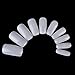 Velishy(TM) 100Pcs Natural White And Clear Acrylic Fake Nail Art Fingernail With Box
