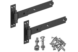 Gatemate Straight Hook & Band Hinge 18" 450mm Epoxy Black