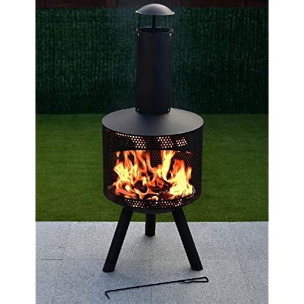 Al Fresco Miami Mesh Contemporary Chimenea, Tall Log Burner (Large Garden  Patio Heater, Fire Pit Wood Stove BBQ Chiminea) : Amazon.co.uk: Garden