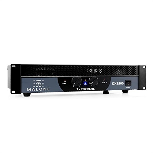 Malone DX1500 2.0 Rendimiento/Fase Alámbrico Negro - Amplificador de Audio (2.0 Canales, 0,1%, 90 dB, 750 W, 450 W, 1500 W)