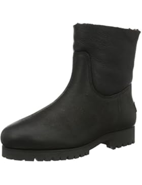 Shabbies Amsterdam Damen Shabbies Commando Sole Double Face Shaft Real Lammy Lined Flat 16cm Boot Schlupfstiefel