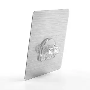 ZAVASIKA Magic Sticker Series Self Adhesive Sticker for Bathroom Self Corner Shelves Pack of 4 Pcs (Only Stickers) (Silver, 7x 7 Cm)