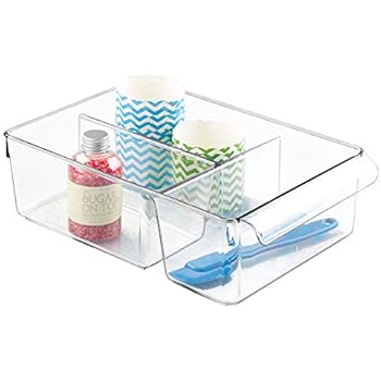 iDesign Aufbewahrungsbox mit 3 Fächern, mittelgroße Vorratsdose ohne