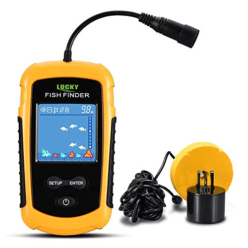 Lixada Détecteur de Poisson Écran Couleur LCD Portable Détecteur de Poisson Filaire Portée 100M Gamme Sonar Sondeurs Sonar