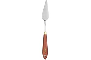sourcing map Palette Knife Painting Tool 3.23" x 1.14" Stainless Steel Teardrop Blade 9.45" Length Spatula Painting Pallet Knives with Hole Beech Wood Handle for Oil Acrylic Canvas, Red/Silver