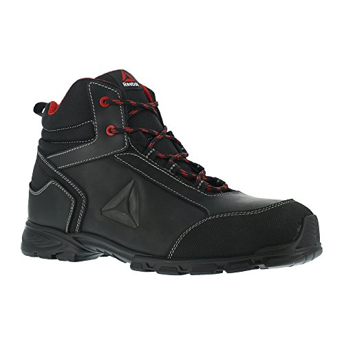 REEBOK WORK IB1025 S3 Audacious Sport Botas de seguridad de aluminio, impermeables, negro/rojo, 47, negro/rojo, 1