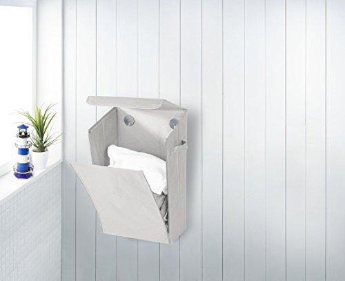 Wenko 62025100 Mobiler Wand Wäschesammler, Wäschekorb, Kunststoff – Polyester, Fassungsvermögen 30 L, 33 x 54 x 26 cm, beige - 8