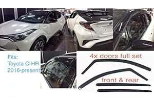 AC WOW 4X Deflectores de Aire Compatible con Toyota C-HR 2016-presente Derivabrisas protección Sol Lluvia Nieve Viento Vidrio acrílico PMMA de Primera Calidad