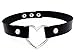 Produktbild MOONPOP 40cm Emo Choker Sexy Girls Lolita Kette Leder Halsband Sklave Kette Halsreif Punk Armband - LOVE Ring (Schwarz)