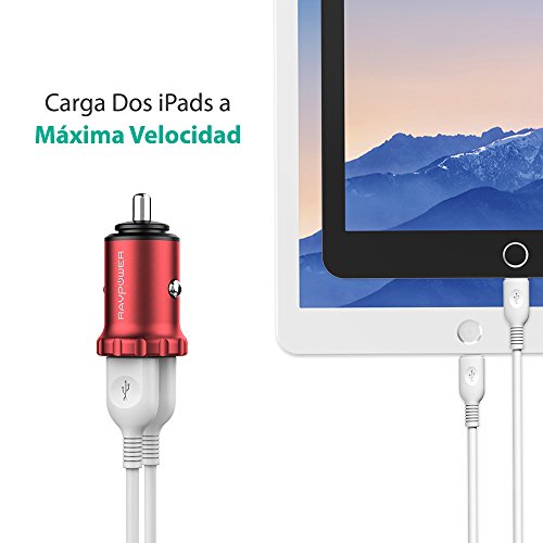 RAVPower Mini Cargador de Coche con Aleaci  n de Aluminio 24W 4 8A con Nueva Tecnolog  a iSmart 2 0 para iPhone 7  iPad  Samsung  LG y M  s