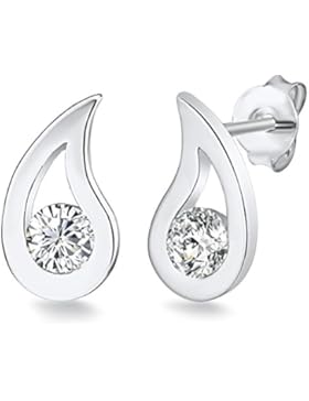 Rafaela Donata Damen-Ohrhänger 925 Silber rhodiniert Zirkonia schwarz - Silber-Ohrstecker in Tropfen-Form mit...