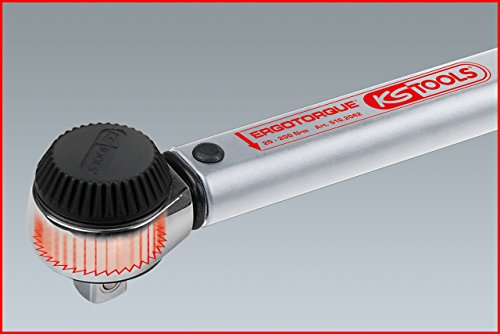 KS Tools 1/2 Zoll Ergobasic Drehmoschlüssel, 20-200 Nm, Drehknopf-Umsteck, 1 Stück, 516.2042 - 9