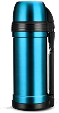 Thermos，Car Vacuum Flask，Large Portable Travel Pot，Stainless Steel Insulated Water Bottle，Leak Proof Coffee Tumbler，Outdoor Vacuum Warming Cup With Isulating Plastic Drinking Mug（35 Oz/1.6L） (Blue)