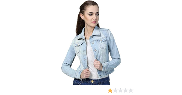 Chic Women's Ice Blue Denim Jacket 