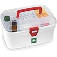 Filox Plastic Medical Box 1 Piece Emergency Medical Box Portal Box Medicine Storage Bpa Free Detachable Tray Modern Medical Box Medicine Organizer, White