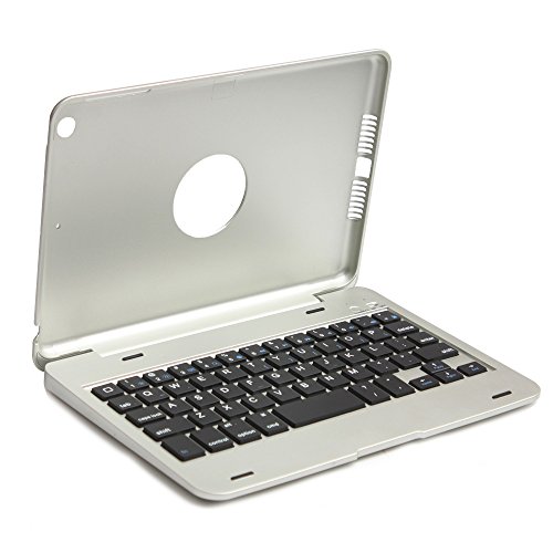 Tastatur-Schutzhülle mit Ständer, abnehmbare Kvago Bluetooth-Tastatur, aus Premium Polyurethan-Leder, für Samsung Galaxy Note 10.1 2014 Edition SM-P600/P601/P605 Silber silber iPad mini 4 - 3