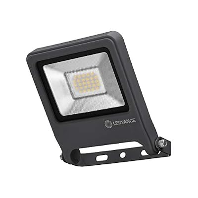 LEDVANCE Endura Flood LED | Projecteur Extérieur | Gris foncé | 20 Watts - 1600 Lumens | Blanc Chaud 3000K | Etanche IP65