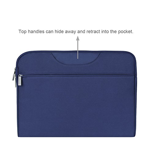 Arvok 15 15,6 16 Zoll Notebooktasche Laptoptasche Aktentasche Wasserfest Canvas-Gewebe Laptop Schutzhülle Mit Griff & Reißverschluss-Tasche/Ultrabook/ Netbook Tasche/ Tablet Hülle Tasche/ Laptophülle/ Ledertasche Sleeve/ Hülle Sleeve Tasche Für Acer/ Asus/ Dell/ Fujitsu/ Lenovo/ HP/ Samsung, Denim Blau - 2