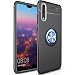 Produktbild Huawei P20 Pro Hülle,Ring Kickstand 360 Grad rotierenden Fingerring Grip Drop Schutz Stoßdämpfung weichen TPU Cover [Arbeit mit magnetischen Auto Halterung] für Huawei P20 Pro (Schwarz+Blau Ring)