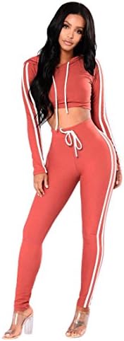 Women Tracksuit,Moonuy Ladies Girl 2Pcs Tops+Pants Sport Wear Casual Sets Autumn Winter Fashion Clothes Sets Solid Elegant Pullover Hoodies Sport Lounge Wear Casual Suit Sport Suit Outfits (Pink, S)