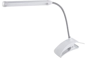 ZERODIS Lampa biurkowa LED z możliwością przyciemniania, zasilana przez USB lampka zaciskowa, stolik nocny, biurko, lampka do czytania, do czytania, gabinet do nauki (Bianco)