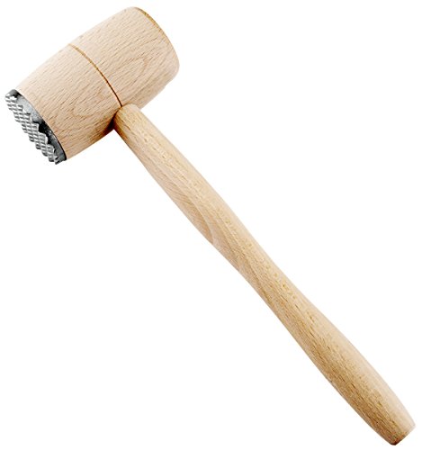 Metaltex FSC Buche Holz Fleischklopfer Aluminium mit Gesicht, Braun
