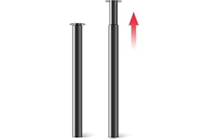 Hibtn 1 Pcs Adjustable Table Legs - Folding Table Leg for Breakfast Bar and Worktop Support Round Tube Height Adjustment 710-1100mm Black