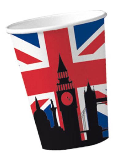 40 tlg. Set Pappteller + Servietten + Pappbecher GROSSBRITANNIEN & UNION JACK // Teller Becher Essen Pappe Geschirr Party Deko Dekoration Einweg UK GB England London Big Ben - 3
