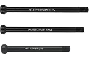 QOXEZY Essieu traversant arrière noir, 100/142/148 x 12 mm pour vélo de route, moyeux avant d'essieu traversant, arbre de tube pour fourche, levier à broche, accessoires de vélo pour VTT et vélo de