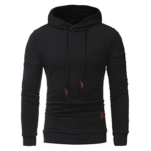 Preisvergleich Produktbild Herren Sweatshirt, Lylafairy Herren Langarm MäNner Winter DüNnen Warme Sweatshirt Hoodie Kapuzenpullover Kapuzensweater (M, Schwarz)